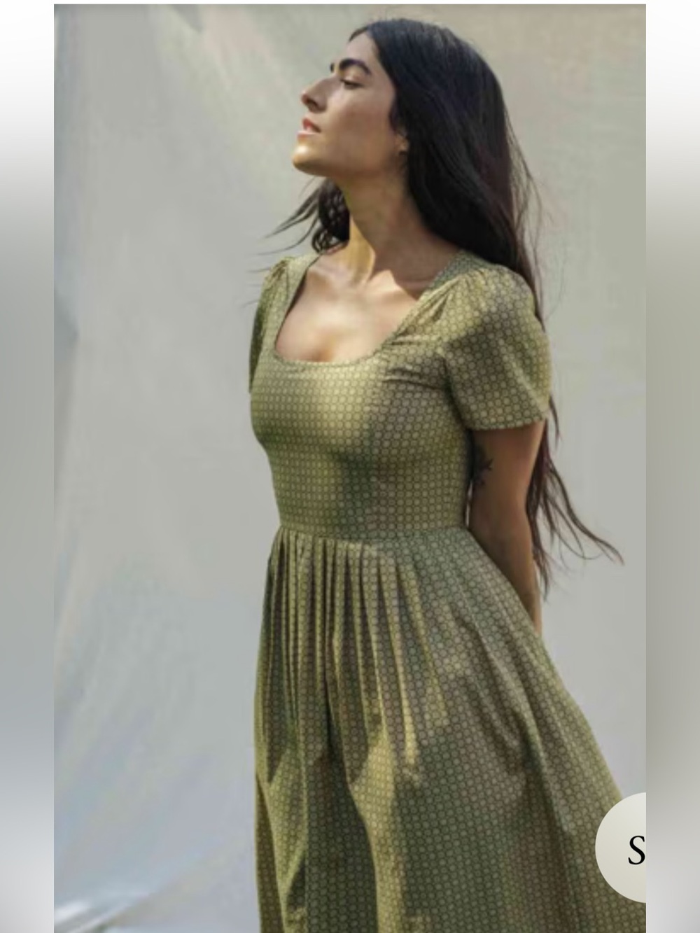 Christy Dawn The Scarlet Maxi Dress in Willow Daisy Dot 90s Inspired Cottagecore - Picture 2 of 10